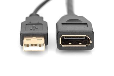 DIGITUS - Adapterkabel - HDMI hann til USB, DisplayPort - 20 cm - dobbeltisolert - svart - 2K-støtte, 4 K 30 Hz (3840 x 2160) støtte, 1920 x 1080 a...
