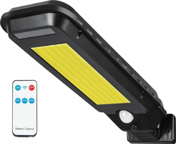Vegglys LTC solcelle 30 W COB, 2000 lm, bevegelses- og skumringssensor, batteri 2400 mAh + fjernkontroll