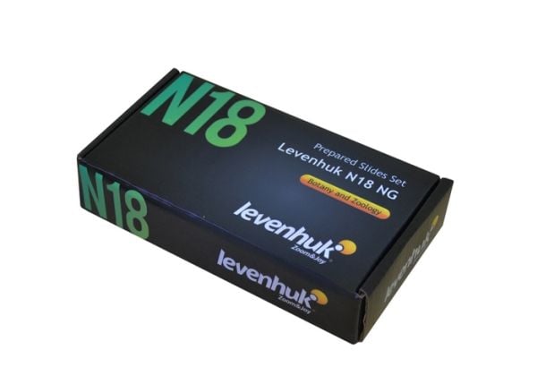 Levenhuk N18 NG preparatenset, Mikroskooppidia, Läpinäkyvä, Lasi, 150 mm, 85 mm, 35 mm
