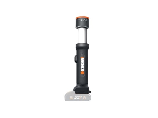 WORX WX027.9, Universal ficklampa, Svart, Orange, Knappar, LED, Nödläge, Vit
