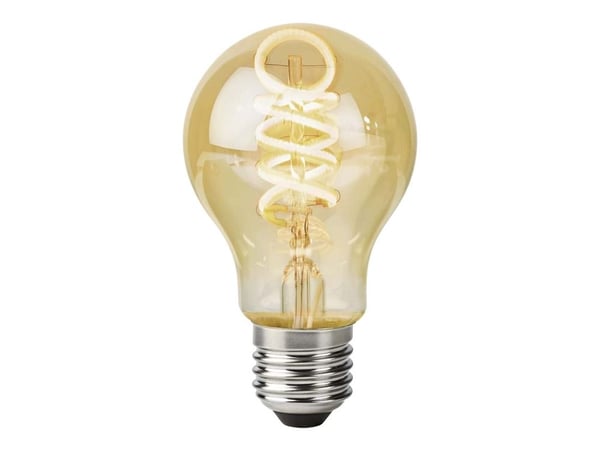 Nedis SmartLife - LED-filamentlyspære - form: pære - E27 - 4.9 W (ekvivalent 40 W) - klasse G - varm til kjølig hvitt lys - 1800-6500 K - gull