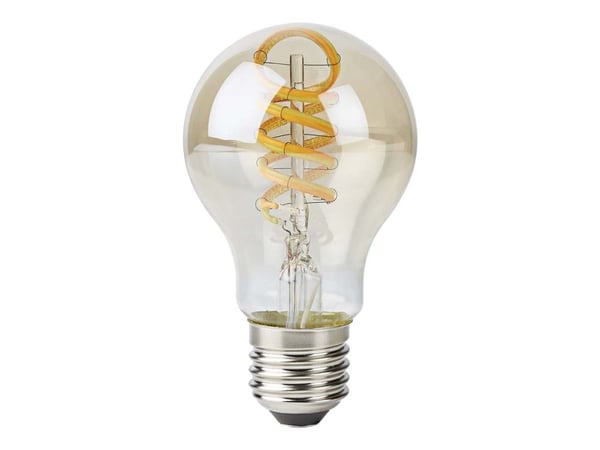 Nedis SmartLife - LED-filamentlyspære - form: pære - E27 - 4.9 W (ekvivalent 40 W) - klasse G - varm til kjølig hvitt lys - 1800-6500 K - gull
