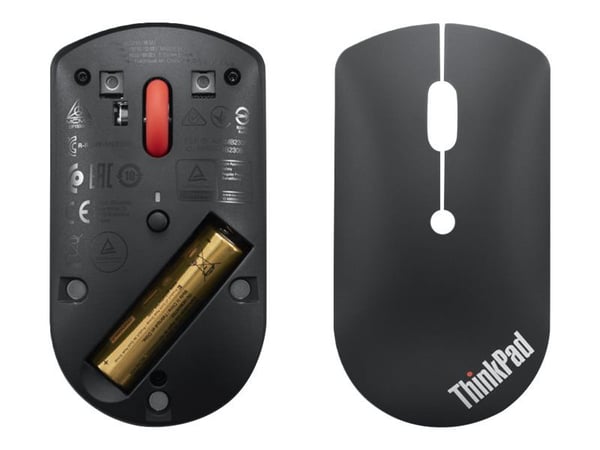 Lenovo ThinkPad Bluetooth Silent Mouse w/o battery Black, Bluetooth 5.0