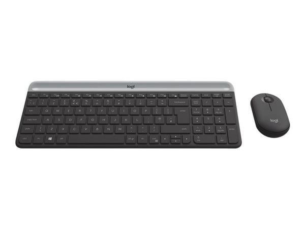 Logitech Slim Wireless Combo MK470 - Tastatur- og mussett - trådløs - 2.4 GHz - Nordisk - grafitt