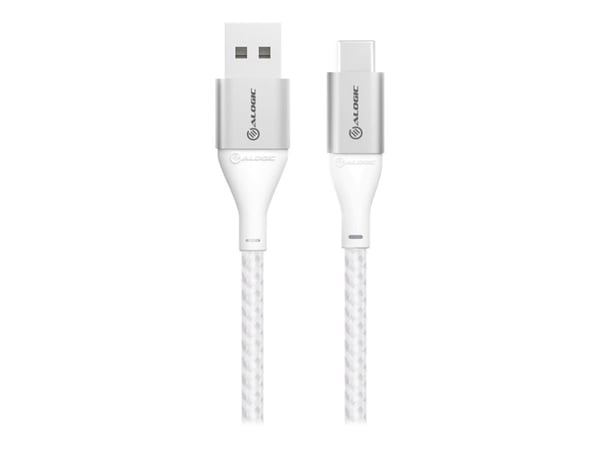 Alogic Super Ultra - USB-kaapeli - USB-C (han) til USB (han) - USB 2.0 - 3 A - 30 cm - sølv - sølv