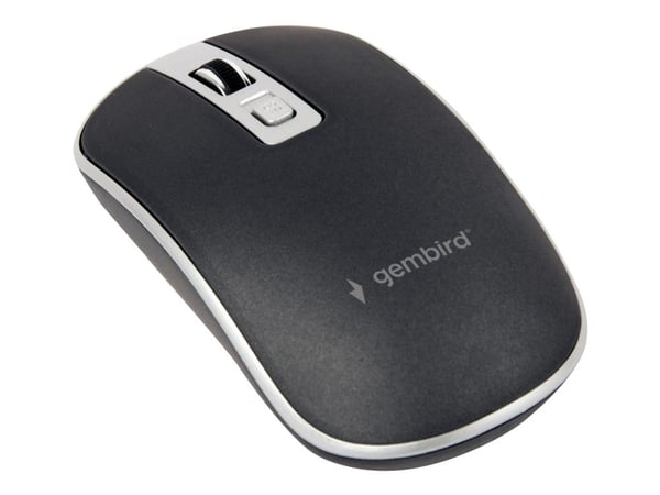 Gembird - Mus - optisk - 4 knapper - kablet - USB - svart, sølv - blister
