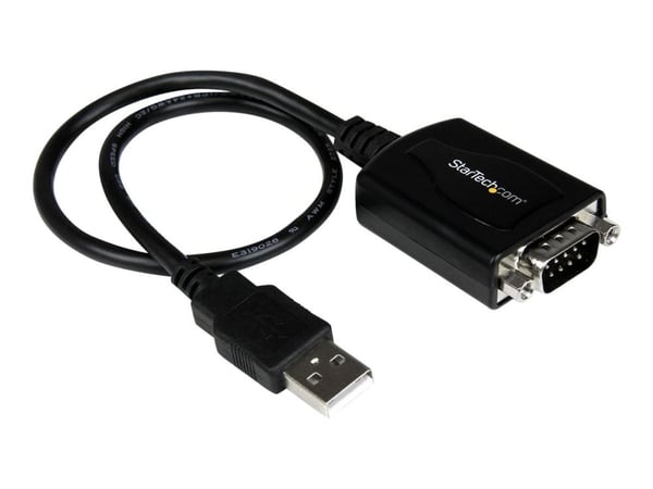 Startech 1 ft USB to RS232 Serial DB9 Adapter Cable with COM Retention - Seriell adapter - USB - RS-232 - svart