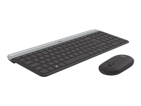 Logitech Slim Wireless Combo MK470 - Tastatur- og mussett - trådløs - 2.4 GHz - Nordisk - grafitt
