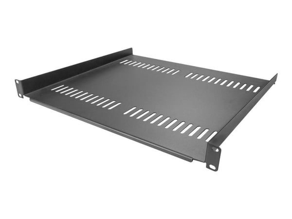 Startech 1U Vented Server Rack Cabinet Shelf, 16in Deep Fixed Cantilever Tray, Rackmount Shelf for 19" AV/Data/Network Equipment Enclosure w/ Cage ...