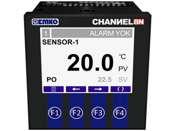 Emko CHANNEL8-N 2-pisteohjaus Lämpötilan säädin Pt100 -50 - +400 °C Rele 5 A