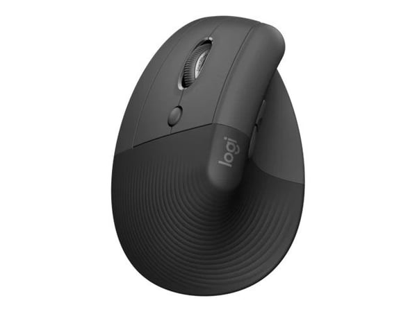 Logitech Lift (venstrehånd) - Vertikal mus - ergonomisk - optisk - 6 knapper - trådløst, ledninger - Bluetooth, 2,4 GHz - trådløs mottaker (USB) - ...