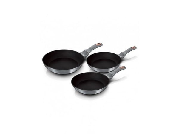 Berlinger Haus BH/6169F, Frying set, Grå, Aluminium, Ergonomisk, Mykt grep, Gass, Halogen, Induksjon, 20 cm