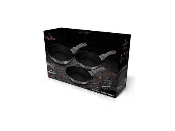 Berlinger Haus BH/6169F, Frying set, Grå, Aluminium, Ergonomisk, Mykt grep, Gass, Halogen, Induksjon, 20 cm