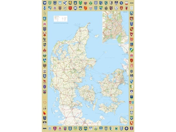 Danmarkskort med kommunevåben
