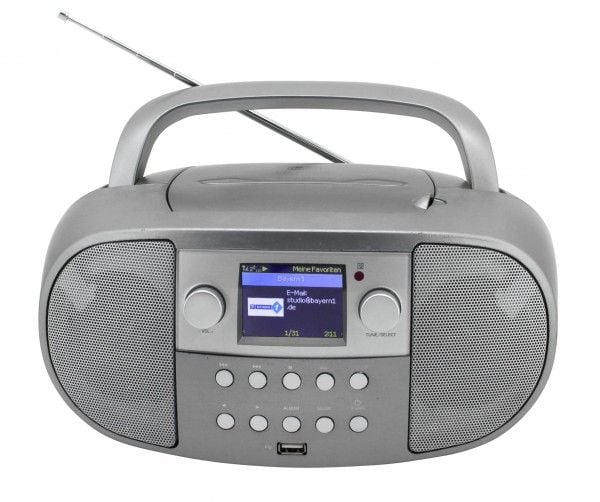 Soundmaster Tower Soundmaster SCD7600TI bærbart stereosystem Analog og digital 4 W DAB+, FM Titanium MP3-spiller