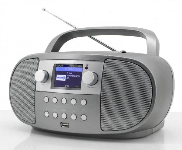 Soundmaster Tower Soundmaster SCD7600TI bærbart stereosystem Analog og digital 4 W DAB+, FM Titanium MP3-spiller
