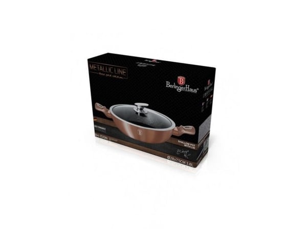 Berlinger Haus BH/1519N, 3,8 l, Rund, Rosegull, Aluminium, Ergonomisk, Mykt grep, Gass, Halogen, Induksjon