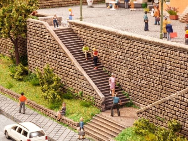 NOCH Stairs Set, HO (1:87), Grå