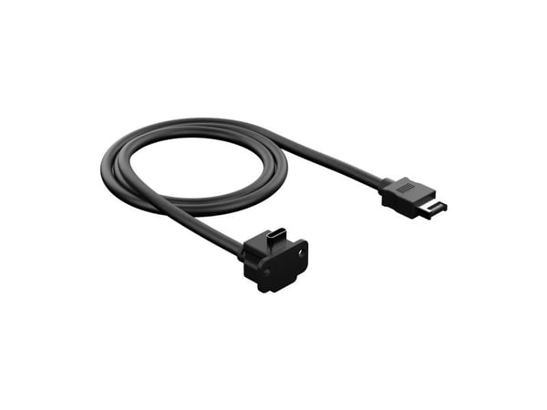 Fractal Design Model E - USB-kabel - USB-C header (hann) til 24 pin USB-C (hunn) 90° angled, panel mountable - 1 m - svart - for Fractal Design Mes...