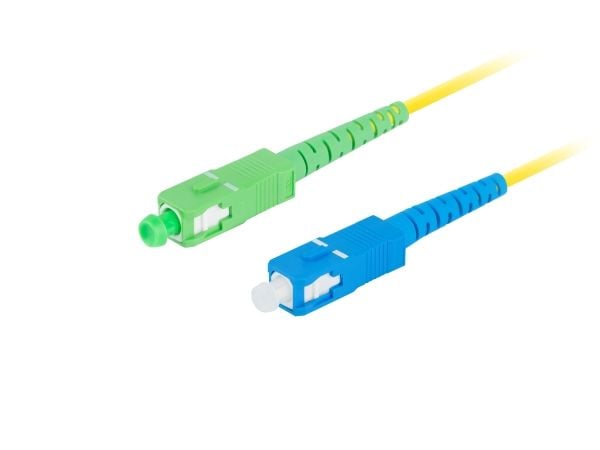 Lanberg - Koblingskabel - SC/APC-enkeltmodus (hann) til SC/UPC-enkeltmodus (hann) - 1 m - 3 mm - fiberoptisk - simpleks - 9 / 125 micron - G.657.A1...