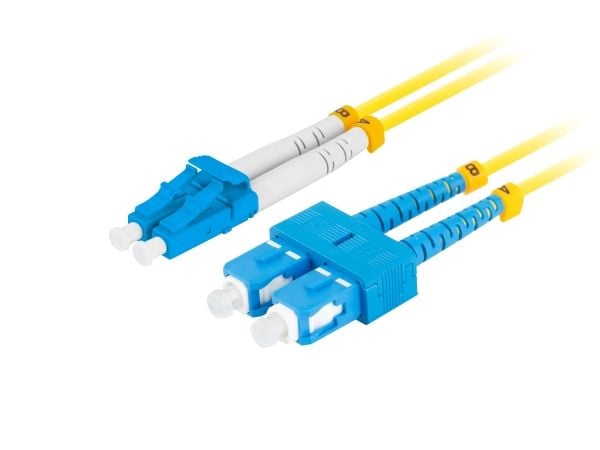 Lanberg - Patch-kabel - SC/UPC enkelläge (hane) till LC/UPC enkelläge (hane) - 5 m - 3 mm - fiberoptisk - duplex - 9 / 125 mikrometer - G.657.A1 - ...