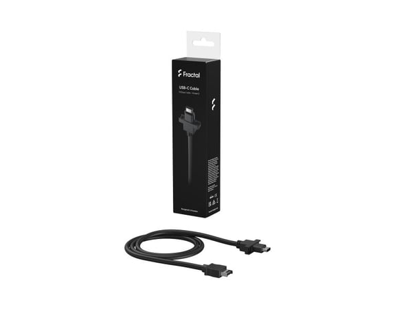 Fractal Design Model D - USB-kabel - USB-C header (hann) til USB-C (hunn) panelmonterbar - 67 cm - svart - for Fractal Design Focus 2; Pop Air, Min...