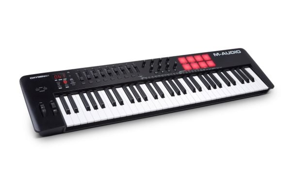 M-AUDIO Oxygen 61 (MKV), 61 taster, Knapper, Rotasjon, lysbildeviser, USB, USB, USB, Melodics, Skoove, Ableton Live Lite, MPC Beats, Hybrid 3.0, AI...