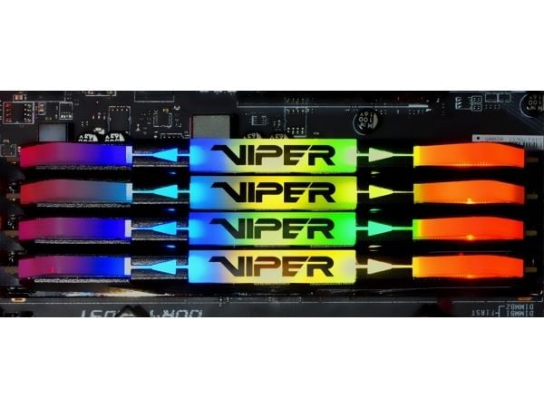 Patriot Viper Steel RGB - DDR4 - sett - 16 GB: 2 x 8 GB - DIMM 288-pin - 3200 MT/s / PC4-25600 - CL16 - 1.35 V - ikke-bufret - ikke-ECC - svart