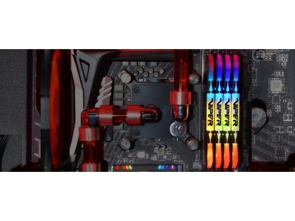 Patriot Viper Steel RGB - DDR4 - sett - 16 GB: 2 x 8 GB - DIMM 288-pin - 3200 MT/s / PC4-25600 - CL16 - 1.35 V - ikke-bufret - ikke-ECC - svart