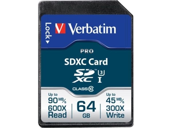 Verbatim PRO - Flashminneskort - 64 GB - UHS Class 3 / Class10 - 300x/600x - SDXC UHS-I