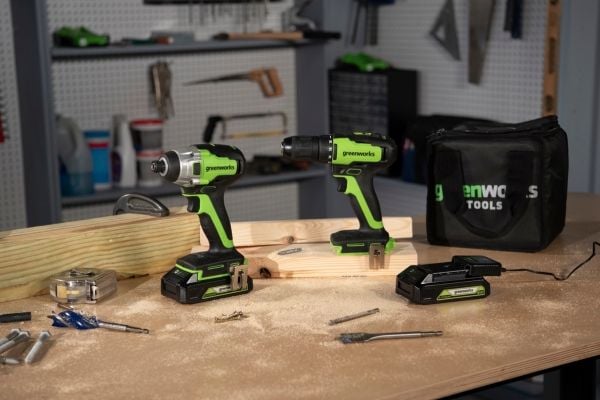 Greenworks 3802807, Slagtrekker, Børsteløs, Sort, Grønn, Plast, 300 Nm, 4000 IPM