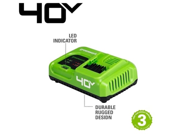 Greenworks 2945107, Batterilader, Grønn, AC, 220 - 240 V, Lithium-Ion (Li-Ion), Akrylonitril-butadien-styren (ABS)