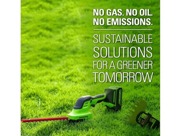 Greenworks, G24SHT, Multiklipper 2i1, 24V, m/2Ah batteri og lader