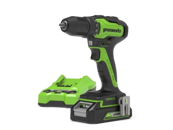 Greenworks GD24DD35 Drill 24V - Inkl. 2 Ah batteri og lader