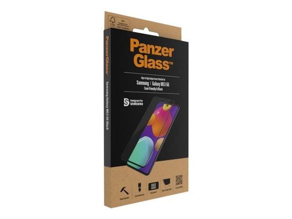 PanzerGlass - Skjermbeskyttelse for mobiltelefon - glass - rammefarge svart - for Samsung Galaxy M53 5G
