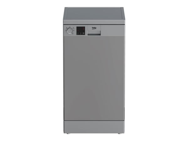 Beko DVS05024S, Vapaasti seisova, Slimline (45 cm), Hopea, LED, Kori, Ruostumaton teräs