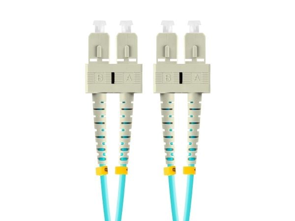 Lanberg - Koblingskabel - SC/UPC-multimodus (hann) til SC/UPC-multimodus (hann) - 2 m - 3 mm - fiberoptisk - dupleks - 50 / 125 mikroner - OM3 - ha...