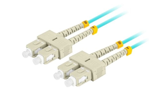 Lanberg - Koblingskabel - SC/UPC-multimodus (hann) til SC/UPC-multimodus (hann) - 2 m - 3 mm - fiberoptisk - dupleks - 50 / 125 mikroner - OM3 - ha...