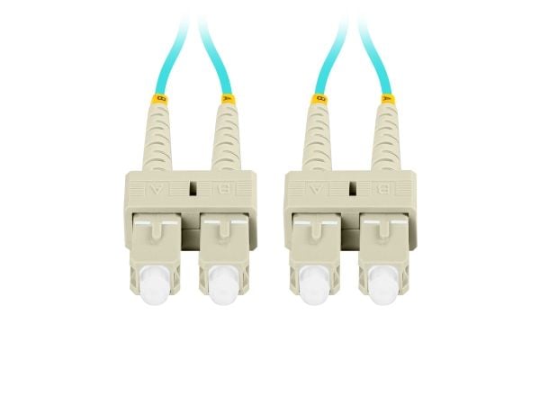Lanberg - Koblingskabel - SC/UPC-multimodus (hann) til SC/UPC-multimodus (hann) - 2 m - 3 mm - fiberoptisk - dupleks - 50 / 125 mikroner - OM3 - ha...