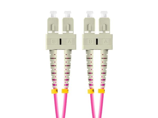 Lanberg - Koblingskabel - SC/UPC-multimodus (hann) til SC/UPC-multimodus (hann) - 5 m - 3 mm - fiberoptisk - dupleks - 50 / 125 mikroner - OM4 - ha...