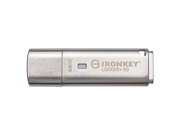 Kingston IronKey Locker+ 50 - USB-flashstasjon - kryptert - 64 GB - USB 3.2 Gen 1