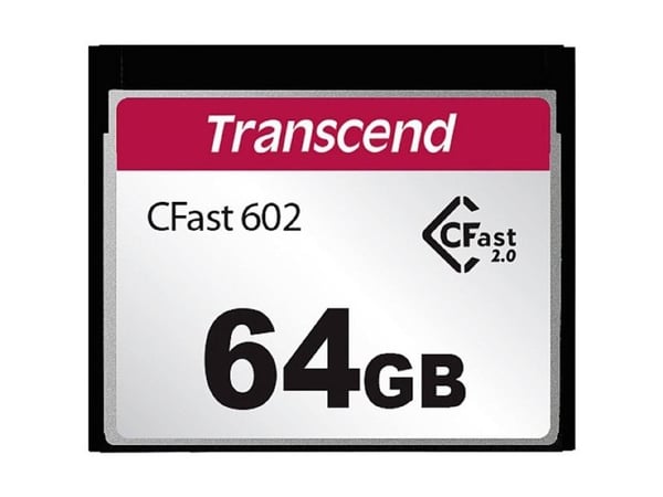 Transcend TS64GCFX602, 64 GB, CFast 2.0, 500 MB/s, 350 MB/s, Musta