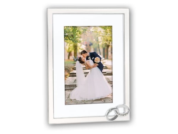 ZEP Mariage, Metall, Fløyel, Hvit, Enkel bilderamme, Bord, 10 x 15 cm, Rektangulær