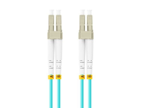 Lanberg - Koblingskabel - LC/UPC (hann) til LC/UPC (hann) - 5 m - 3 mm - fiberoptisk - dupleks - 50 / 125 mikroner - OM3 - halogenfri - akvamarin -...