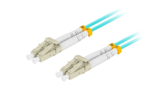 Lanberg - Koblingskabel - LC/UPC (hann) til LC/UPC (hann) - 5 m - 3 mm - fiberoptisk - dupleks - 50 / 125 mikroner - OM3 - halogenfri - akvamarin -...