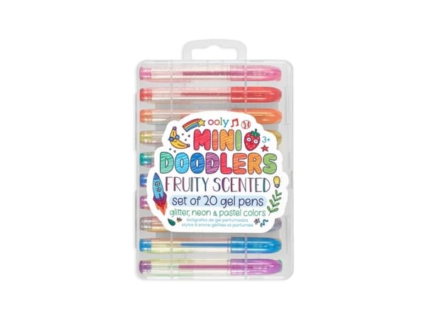 OOLY Mini Doodlers, Gelpenna med kork, Blå, Cyan, Grön, Grå, Ljusblå, Ljusgrön, Ljus Magenta, Ljusrosa, Orange, Rosa, Lila, Röd,..., Multifärg, Tra...