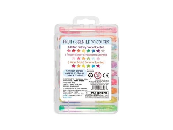 OOLY Mini Doodlers, Gelépenn med hette, Blå, Cyan, Grønn, Grå, Lyseblå, Lysegrønn, Lys fiolblå, Lyserosa, Oransje, Rosa, Lilla,..., Flerfarget, Gje...