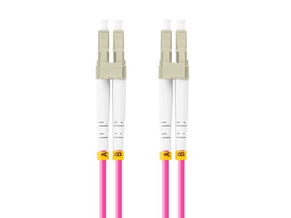 Lanberg - Koblingskabel - LC/UPC-multimodus (hann) til LC/UPC-multimodus (hann) - 1 m - 3 mm - fiberoptisk - dupleks - 50 / 125 mikroner - OM4 - ha...