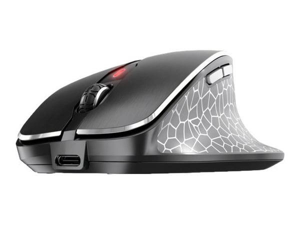 CHERRY MW 8C ERGO - Mus - ergonomisk - optisk - 6 knappar - trådlös - 2.4 GHz, Bluetooth 4.0 - trådlös USB-mottagare - svart