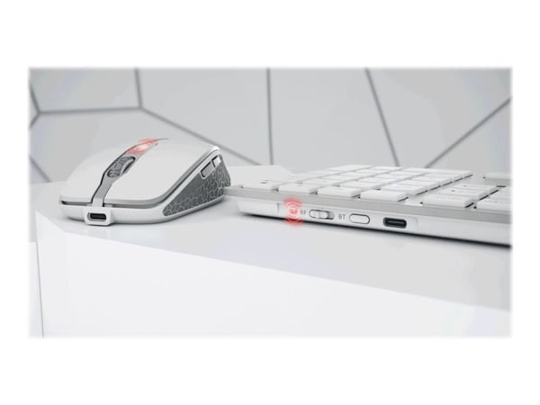 CHERRY DW 9100 SLIM, RF Wireless + Bluetooth, QWERTY, Hopea, Sisältää hiiren